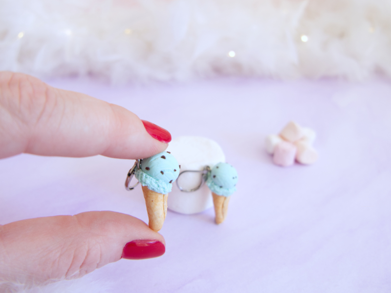 Boucles d’oreilles cornet de glace (pendantes) – Image 5