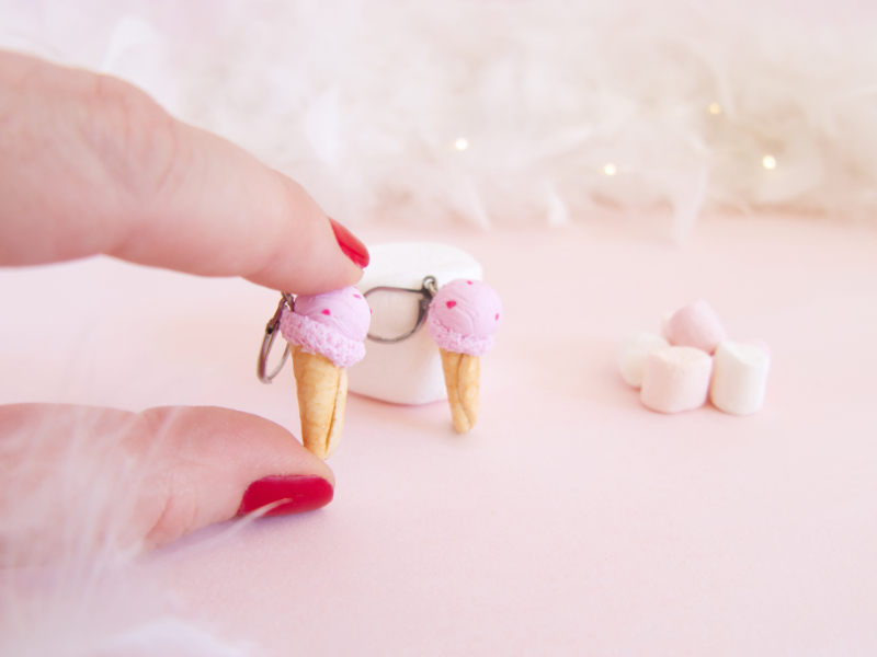 Boucles d’oreilles cornet de glace (pendantes) – Image 3