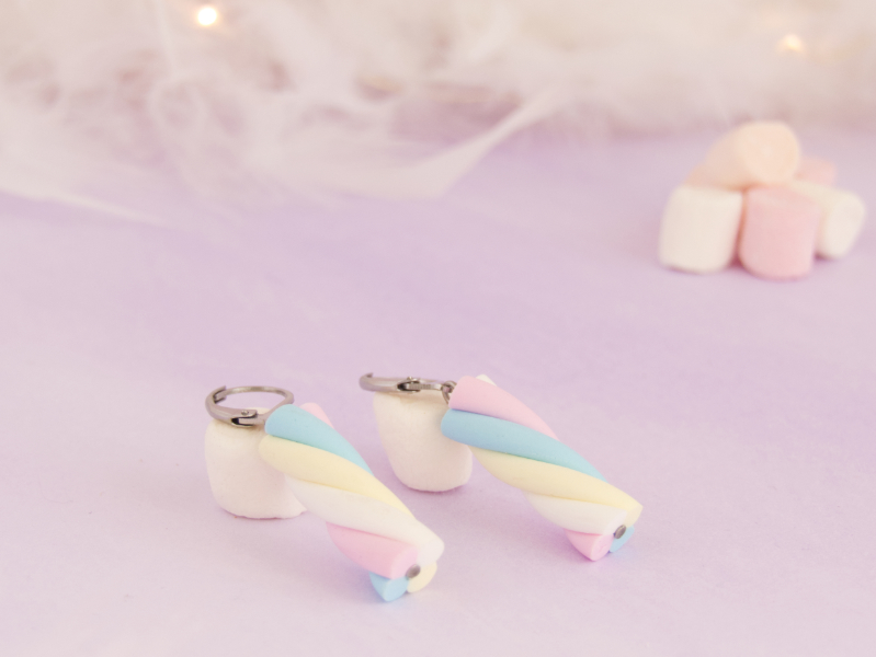 Boucles d’oreilles guimauve – Image 5