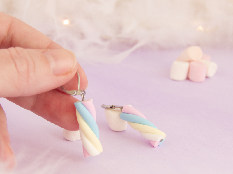 Boucles d’oreilles guimauve