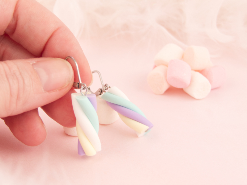 Boucles d’oreilles guimauve – Image 4